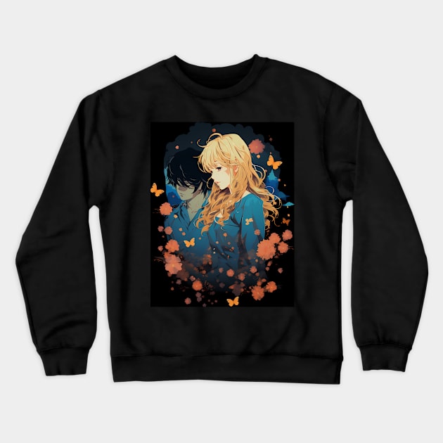 your lie in april anime graphic tee Crewneck Sweatshirt by FunartsbyM